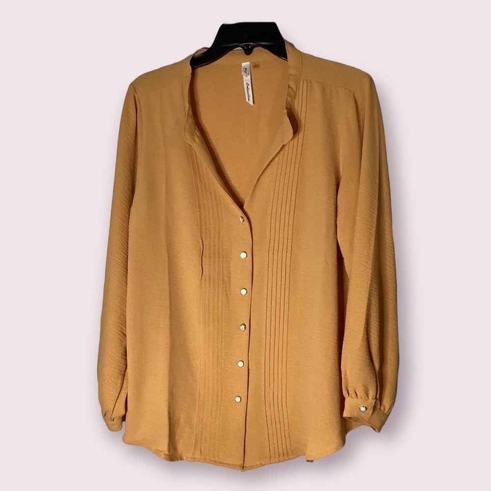 NY Collection Button Down Women’s Top